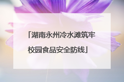 湖南永州冷水滩筑牢校园食品安全防线