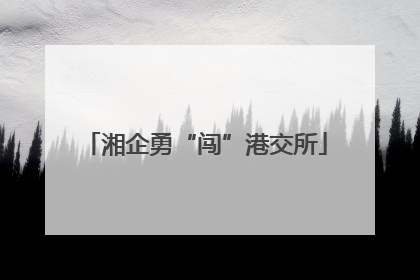 湘企勇“闯”港交所