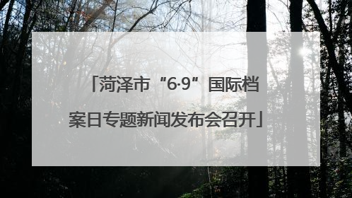 菏泽市“6·9”国际档案日专题新闻发布会召开