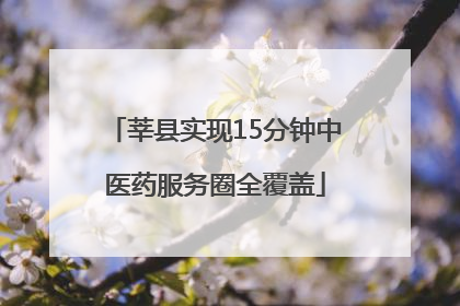 莘县实现15分钟中医药服务圈全覆盖