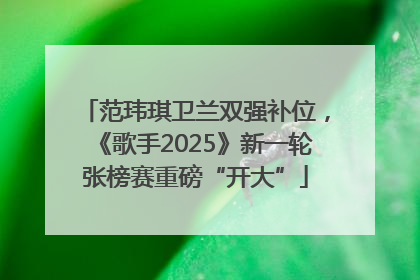 范玮琪卫兰双强补位，《歌手2025》新一轮张榜赛重磅“开大”