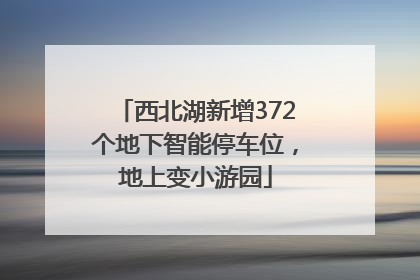 西北湖新增372个地下智能停车位，地上变小游园