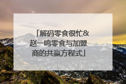 解码零食很忙&赵一鸣零食与加盟商的共赢方程式