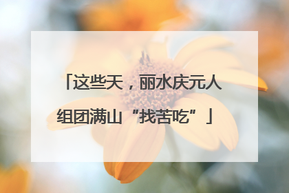 这些天，丽水庆元人组团满山“找苦吃”