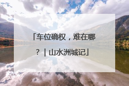 车位确权，难在哪？｜山水洲城记