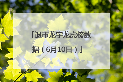 退市龙宇龙虎榜数据（6月10日）