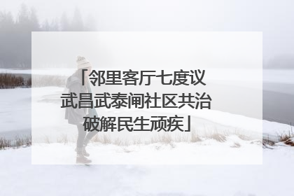邻里客厅七度议 武昌武泰闸社区共治破解民生顽疾