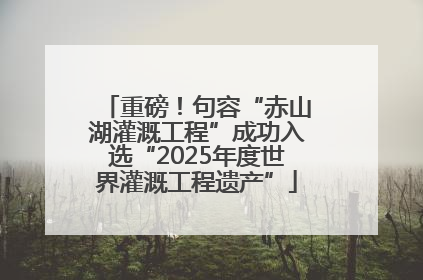 重磅！句容“赤山湖灌溉工程”成功入选“2025年度世界灌溉工程遗产”
