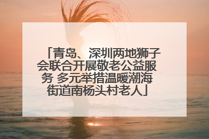 青岛、深圳两地狮子会联合开展敬老公益服务 多元举措温暖潮海街道南杨头村老人