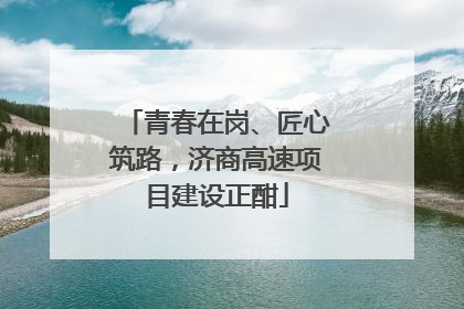 青春在岗、匠心筑路，济商高速项目建设正酣