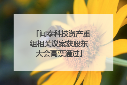 闻泰科技资产重组相关议案获股东大会高票通过