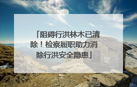 阻碍行洪林木已清除！检察履职助力消除行洪安全隐患