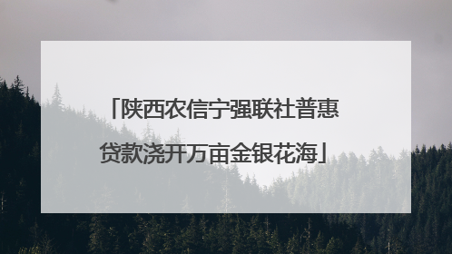 陕西农信宁强联社普惠贷款浇开万亩金银花海