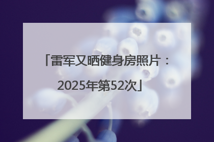 雷军又晒健身房照片：2025年第52次