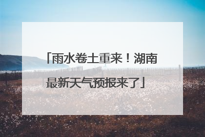 雨水卷土重来！湖南最新天气预报来了