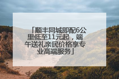 顺丰同城即配6公里低至11元起，端午送礼亲民价格享专业高端服务
