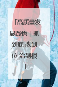 高质量发展践悟｜抓到底 改到位 治到根