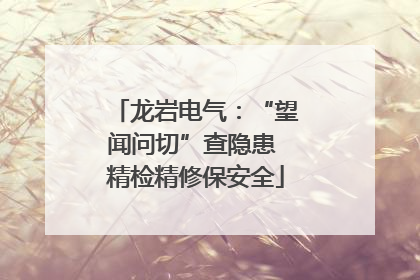 龙岩电气：“望闻问切”查隐患 精检精修保安全
