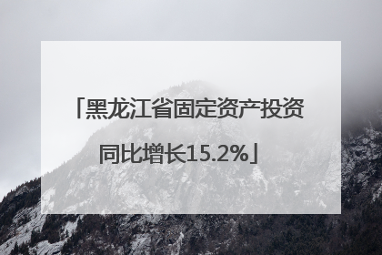 黑龙江省固定资产投资同比增长15.2%