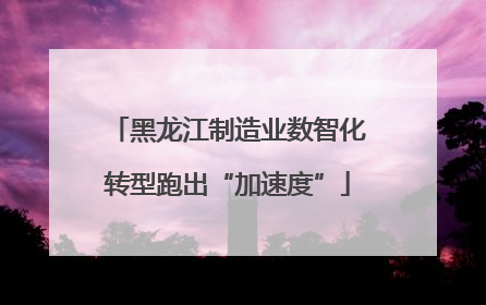 黑龙江制造业数智化转型跑出“加速度”