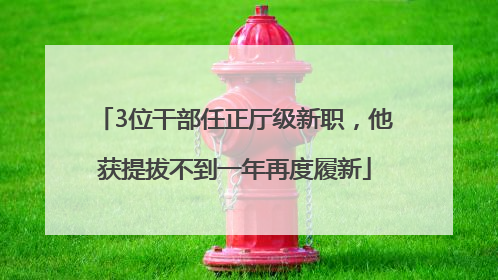 3位干部任正厅级新职，他获提拔不到一年再度履新