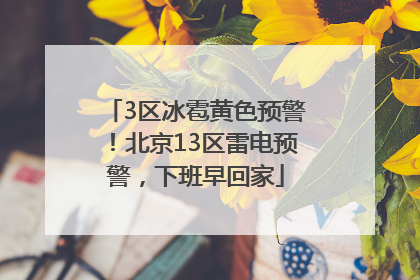 3区冰雹黄色预警！北京13区雷电预警，下班早回家