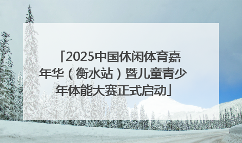 2025中国休闲体育嘉年华（衡水站）暨儿童青少年体能大赛正式启动