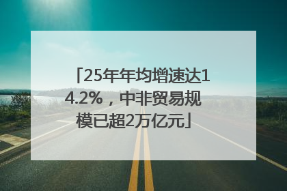 25年年均增速达14.2%，中非贸易规模已超2万亿元
