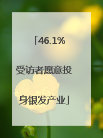 46.1%受访者愿意投身银发产业