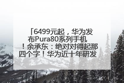 6499元起，华为发布Pura80系列手机！余承东：绝对对得起那四个字！华为近十年研发投入12490亿元