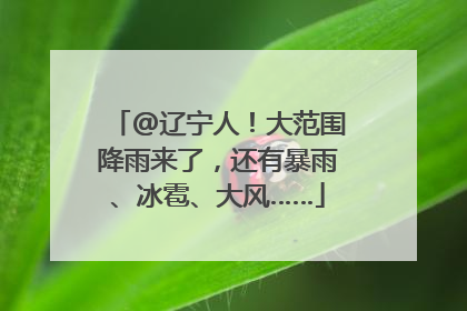 @辽宁人！大范围降雨来了，还有暴雨、冰雹、大风……